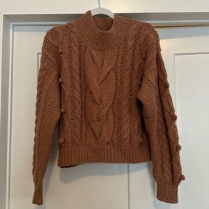 DOEN - Baby Aplaca cable knot sweater in Dusty pink, size L